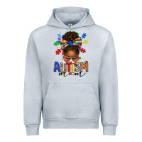 Heather Grey autism mom afro messy bun Urban Hoodie - texasbilliewilder