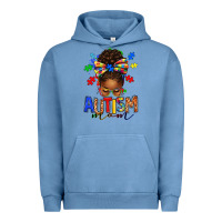 Pigment Pebble Blue autism mom afro messy bun Urban Hoodie - texasbilliewilder