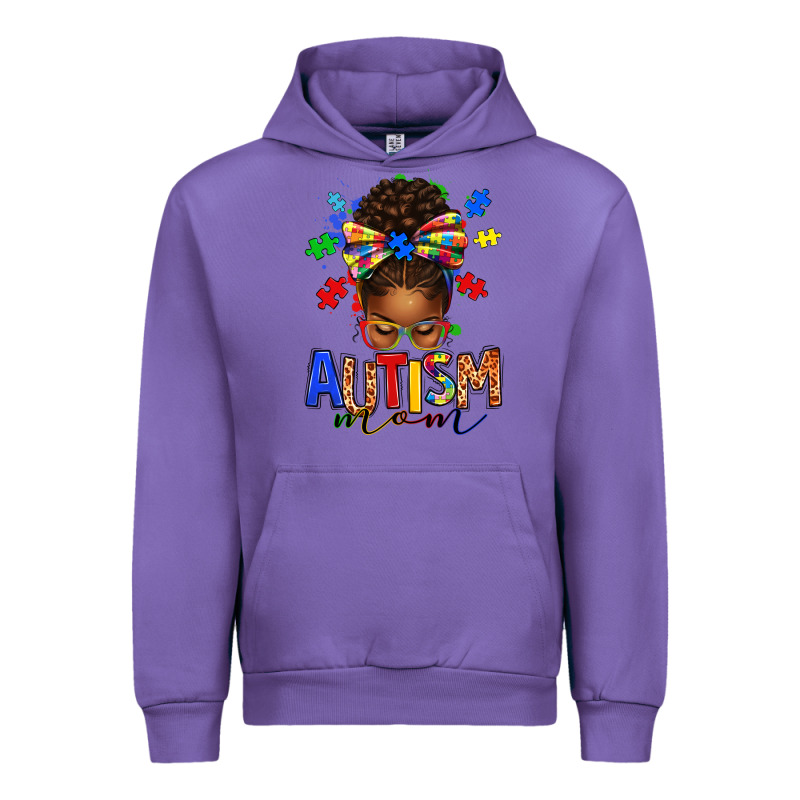 Autism Mom Afro Messy Bun Urban Hoodie by texasbilliewilder | Teevron