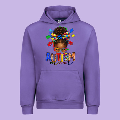 Urban Hoodie autism mom afro messy bun