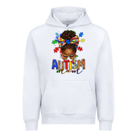 White autism mom afro messy bun Urban Hoodie - texasbilliewilder