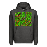 Charcoal Heather Distressed Shamrock And Leopard Premium Hoodie - RanaPortraitStore