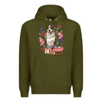 Army Green Easter Aussie Australian Shepherd Premium Hoodie - RanaPortraitStore
