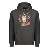 Charcoal Heather Easter Aussie Australian Shepherd Premium Hoodie - RanaPortraitStore