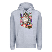 Heather Grey Easter Aussie Australian Shepherd Premium Hoodie - RanaPortraitStore
