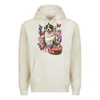 Oatmeal Heather Easter Aussie Australian Shepherd Premium Hoodie - RanaPortraitStore