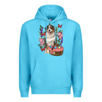 Ocean Blue Easter Aussie Australian Shepherd Premium Hoodie - RanaPortraitStore