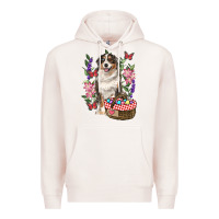 Pale Pink Easter Aussie Australian Shepherd Premium Hoodie - RanaPortraitStore