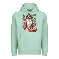 Seafoam Easter Aussie Australian Shepherd Premium Hoodie - RanaPortraitStore