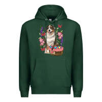 Sports Green Easter Aussie Australian Shepherd Premium Hoodie - RanaPortraitStore