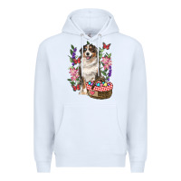 White Easter Aussie Australian Shepherd Premium Hoodie - RanaPortraitStore