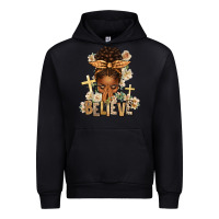 Black believe praying afro messy bun Urban Hoodie - texasbilliewilder