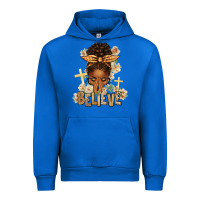 Cobalt believe praying afro messy bun Urban Hoodie - texasbilliewilder