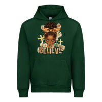 Forest Green believe praying afro messy bun Urban Hoodie - texasbilliewilder