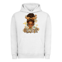 Pigment Lunar Rock believe praying afro messy bun Urban Hoodie - texasbilliewilder