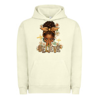 Pigment Pistachio believe praying afro messy bun Urban Hoodie - texasbilliewilder