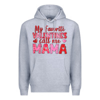 Heather Grey my favorite valentines call me mama Premium Hoodie - texasbilliewilder