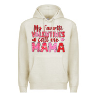 Oatmeal Heather my favorite valentines call me mama Premium Hoodie - texasbilliewilder