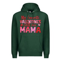 Sports Green my favorite valentines call me mama Premium Hoodie - texasbilliewilder