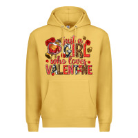 Antique Gold just a girl who loves valentine Premium Hoodie - texasbilliewilder