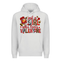 Dove Grey just a girl who loves valentine Premium Hoodie - texasbilliewilder