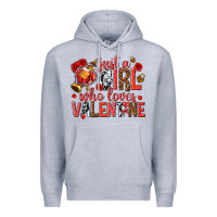 Heather Grey just a girl who loves valentine Premium Hoodie - texasbilliewilder