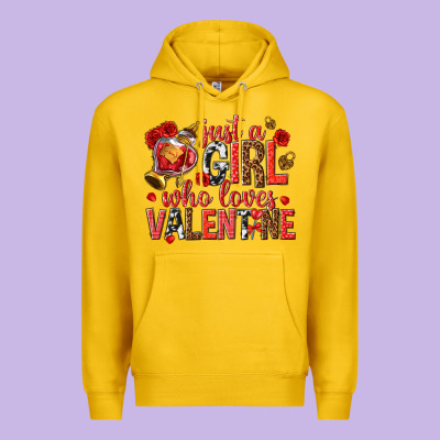 Just A Girl Who Loves Valentine Premium Hoodie Designed By Texasbilliewilder