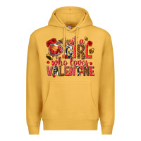 Mustard just a girl who loves valentine Premium Hoodie - texasbilliewilder
