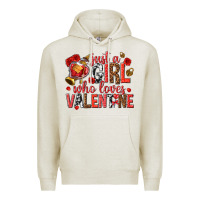 Oatmeal Heather just a girl who loves valentine Premium Hoodie - texasbilliewilder