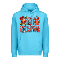 Ocean Blue just a girl who loves valentine Premium Hoodie - texasbilliewilder