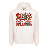 Pale Pink just a girl who loves valentine Premium Hoodie - texasbilliewilder