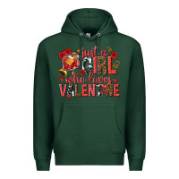 Sports Green just a girl who loves valentine Premium Hoodie - texasbilliewilder