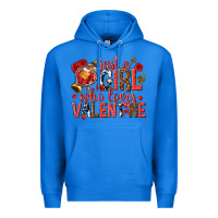 True Royal just a girl who loves valentine Premium Hoodie - texasbilliewilder