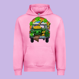 St Patrick's Day Truck With Pot Of Gold Horseshoe And Rainbow Urban Hoodie Designed By Ranaportraitstore