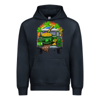 Navy St Patrick's Day Truck With Pot Of Gold Horseshoe And Rainbow Urban Hoodie - RanaPortraitStore
