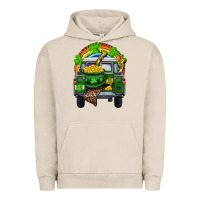 Pigment French Oak St Patrick's Day Truck With Pot Of Gold Horseshoe And Rainbow Urban Hoodie - RanaPortraitStore