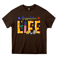 Chocolate Brown name tribute to first responder dispatchers Heavy Core Tee - CowhideDigitalArt