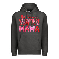 Charcoal Heather my favorite valentines call me mama Premium Hoodie - texasbilliewilder