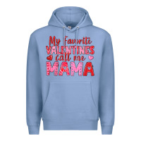 Colony Blue my favorite valentines call me mama Premium Hoodie - texasbilliewilder