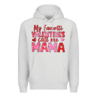 Dove Grey my favorite valentines call me mama Premium Hoodie - texasbilliewilder