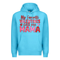 Ocean Blue my favorite valentines call me mama Premium Hoodie - texasbilliewilder