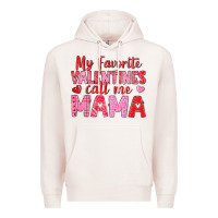 Pale Pink my favorite valentines call me mama Premium Hoodie - texasbilliewilder