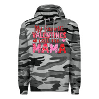Slate Camo my favorite valentines call me mama Premium Hoodie - texasbilliewilder