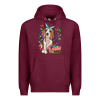 Burgundy Easter Beagle Premium Hoodie - RanaPortraitStore