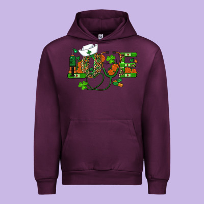 Urban Hoodie st patricks day love nurse