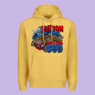 One Nation Under God Premium Hoodie Designed By Zillion Design Studio