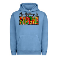 Pigment Pebble Blue my history is strong Urban Hoodie - Zillion Design Studio
