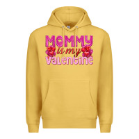 Antique Gold mommy is valentine Premium Hoodie - texasbilliewilder