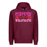 Burgundy mommy is valentine Premium Hoodie - texasbilliewilder