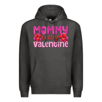 Charcoal Heather mommy is valentine Premium Hoodie - texasbilliewilder